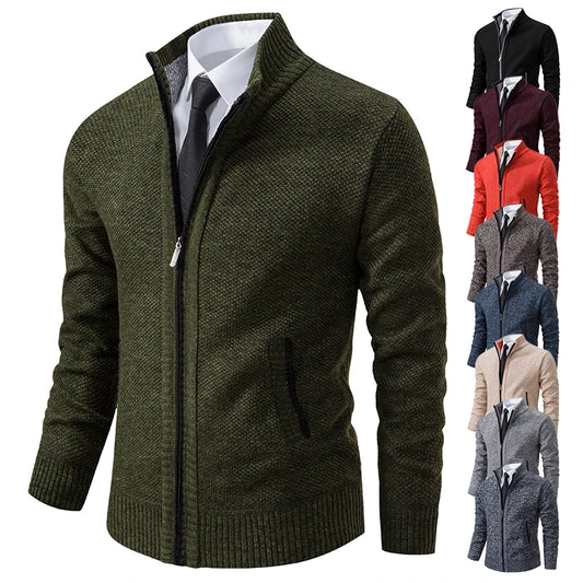 Elinis Zipper - Warmth,Stylish,Stand Collar Fleece Cardigan