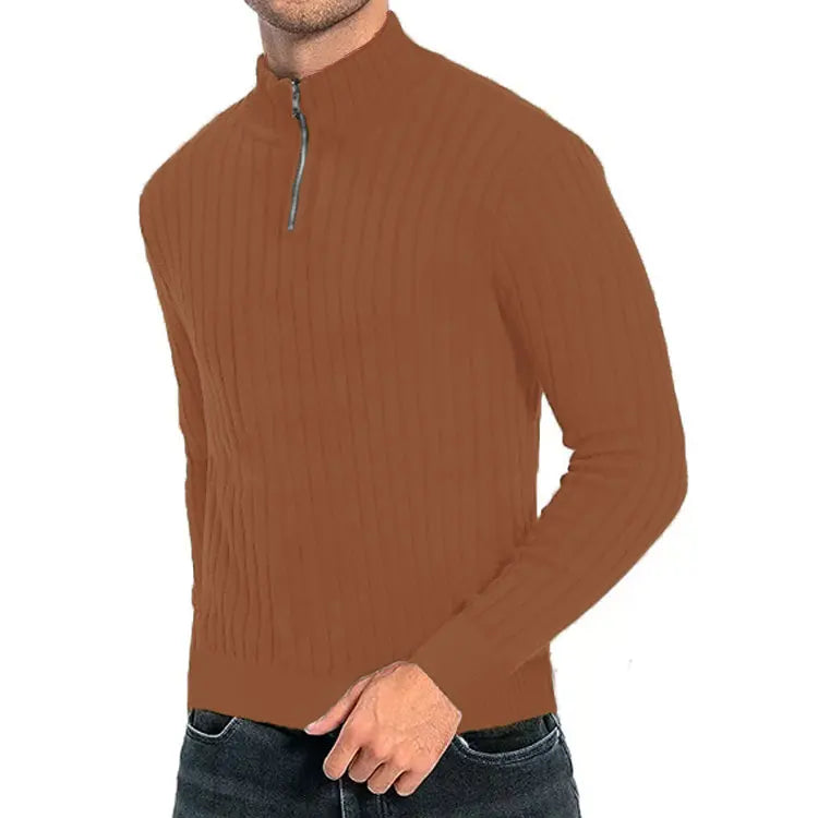 ElinisZep: Modern Semi-Turtleneck Zipper Sweater for Fall/Winter