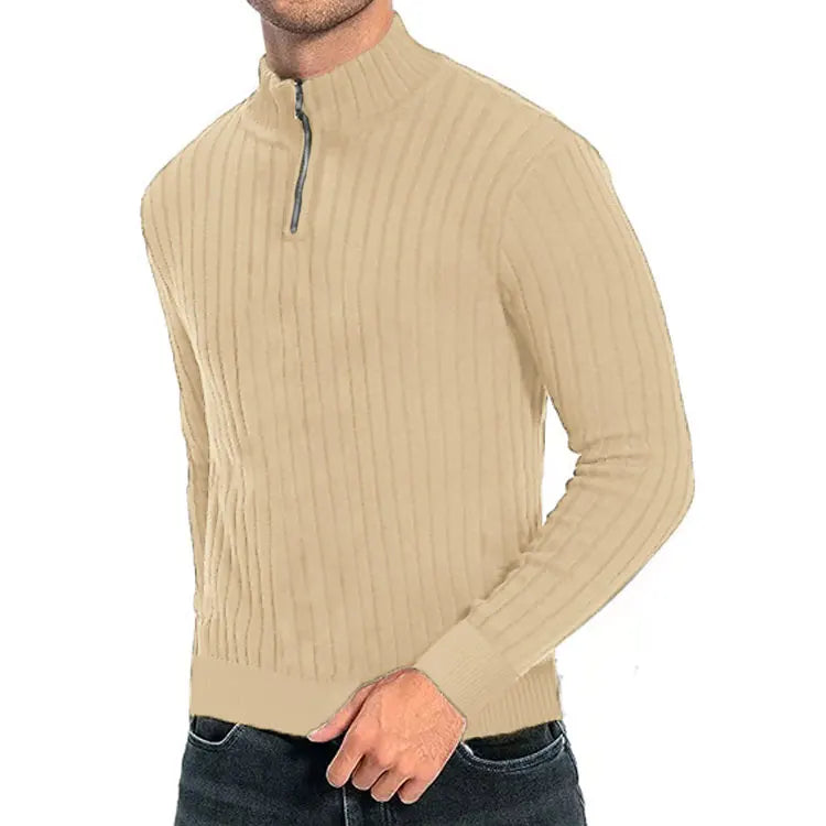 ElinisZep: Modern Semi-Turtleneck Zipper Sweater for Fall/Winter