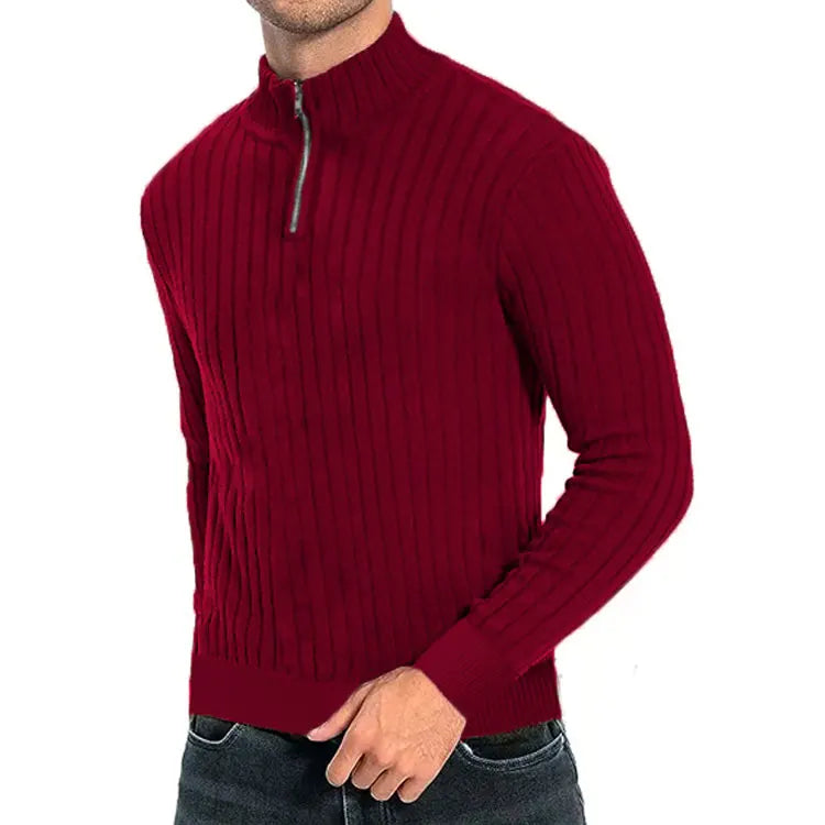 ElinisZep: Modern Semi-Turtleneck Zipper Sweater for Fall/Winter